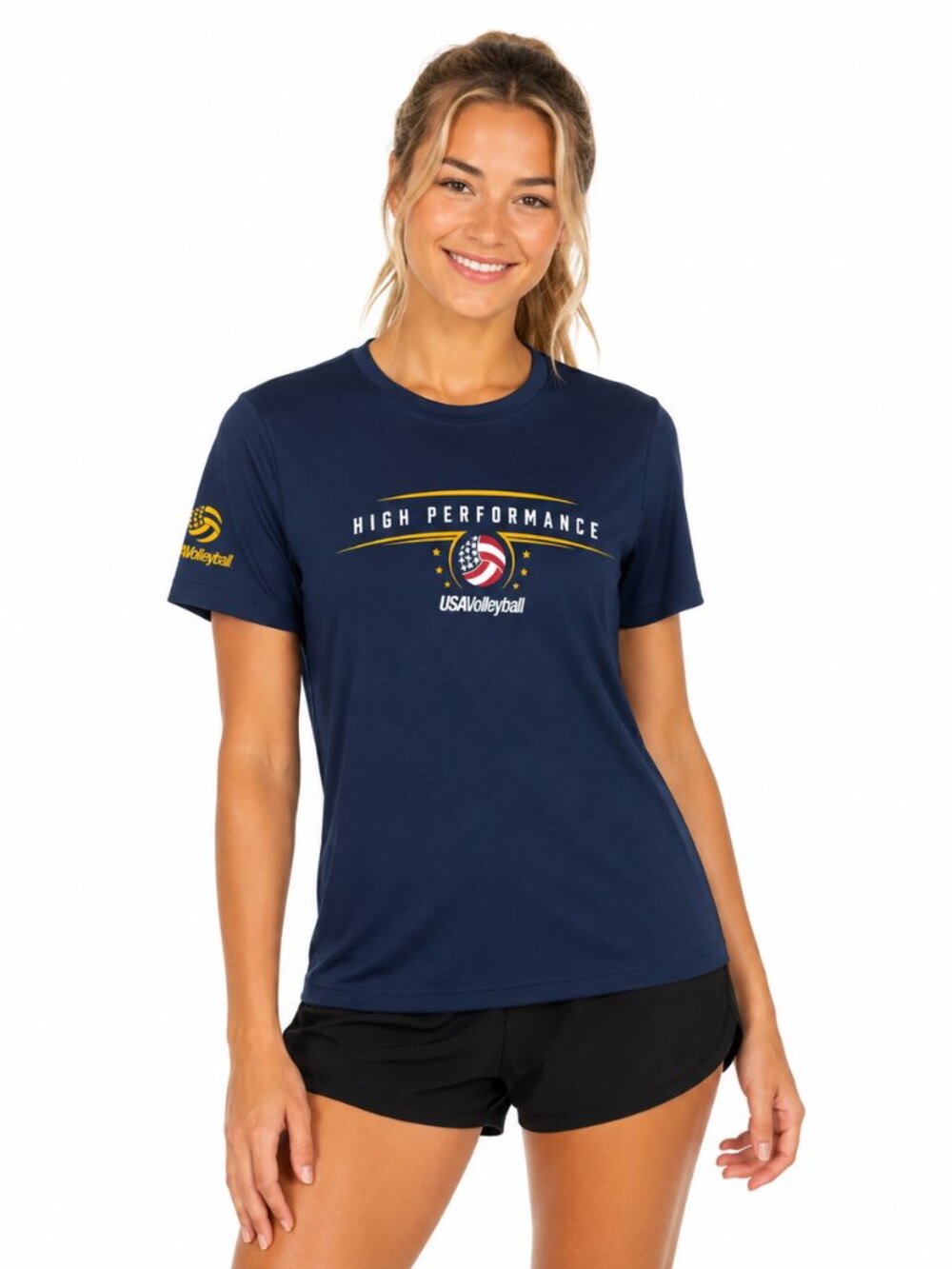 Adidas USA Volleyball High Performance Path to Podium Navy Tee | Size Small